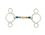Centaur Stainless Steel 2-Ring Gag With Loose Copper Roller Disks